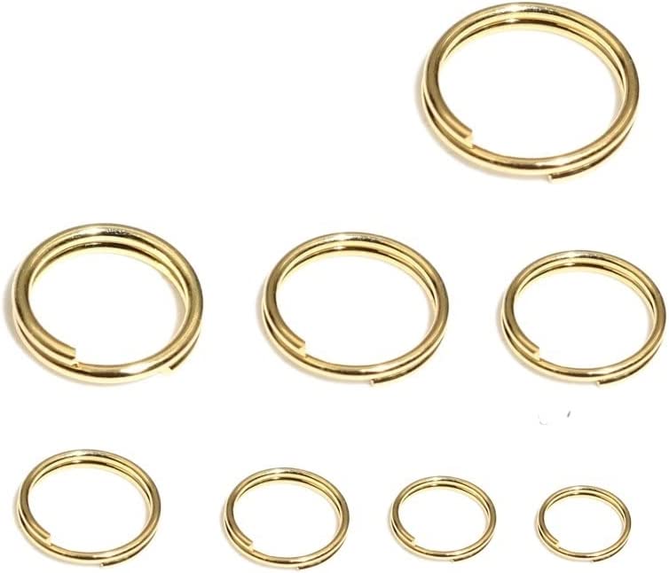 50/100pcs/lot 4-12mm Stainless Steel Open Double Jump Rings for Key Double Split Rings Connectors DIY Craft Jewelry Making (Color : Gold Steel 50pcs
